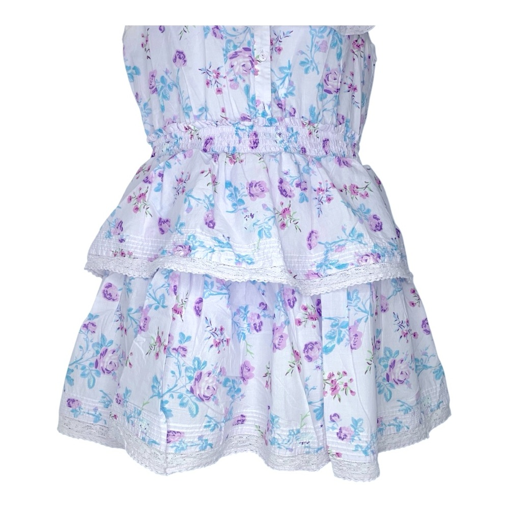 Love Shack Fancy x Target Lou in Purple Floral Double Ruffle Tiered Dress Medium - Picture 7 of 9